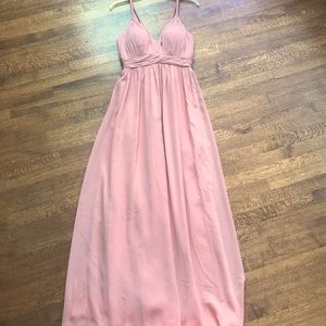 Womens champagne rose bridesmaid dress